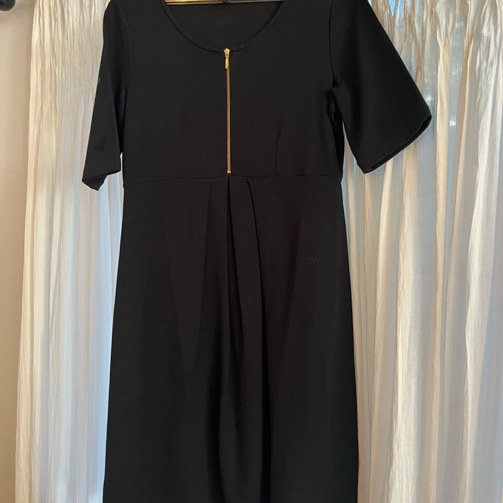 Isabella Oliver Black Dress with Gold Zipper Pea in the Pod Maternity Dress
